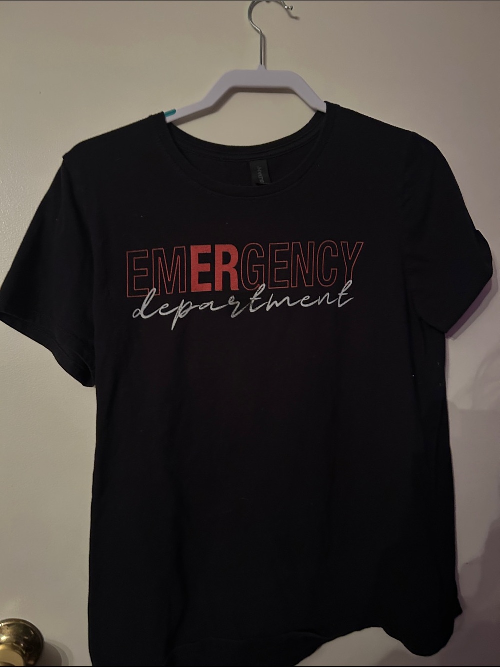 Black 'Emergency Department' Graphic Tee